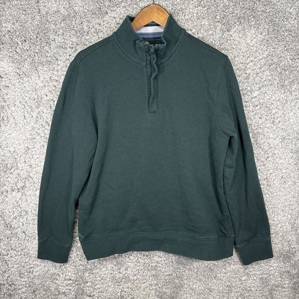 Untuck It Men’s 1/4 Zip Pullover Sweatshirt Green Medium